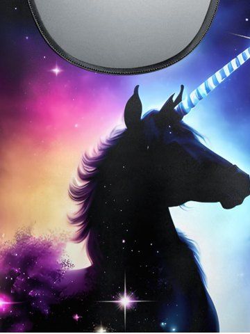 Plus Size Galaxy Unicorn Glitter Print Short Sleeves T-shirt
