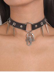 Gothic Studded Grommets Ring Scorpion Choker -  