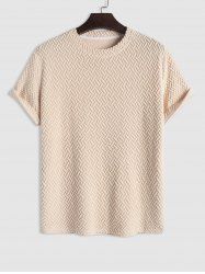 Men's Terry Cloth Geometric Jacquard Textured Short Sleeves T-shirt -  