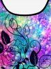 Maillot de Bain Tankini Noué Fleur Galaxie Imprimée à Bretelle Ajustable à Paillettes (Sans Dos) - Pourpre  XS
