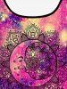 Maillot de Bain Tankini Imprimé Plume Paisley et Galaxie (à Bretelles Ajustables) - Rose clair XS