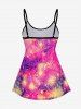 Galaxy Feather Paisley Figure Print Boyleg Tankini Swimsuit (Adjustable Shoulder Strap) -  