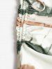 Vacation Tie Dye Print Cinched Ruched Boyshorts Mix And Match Tankini Swimwear -  