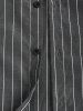 Chemise à Rayure Verticale Imprimée Boucle à Goutte Epaule avec Poche à Rabat Design - Gris XXL