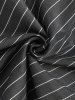 Chemise à Rayure Verticale Imprimée Boucle à Goutte Epaule avec Poche à Rabat Design - Gris XXL