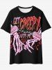 Gothic Creepy Skeleton Graphic Tee -  