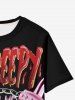Gothic Creepy Skeleton Graphic Tee -  