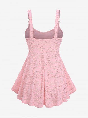 Plus Size Butterfly Chians Lace-up O Rings Ripped Tank Top