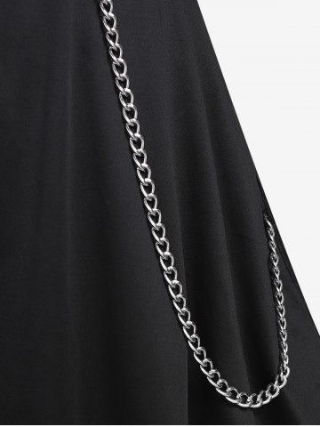 Plus Size Zipper Heart Buckle Chains Suspender Skirt [35% OFF