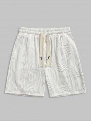 Short de Sport Décontracté Texturé en Tricot - Blanc XXL