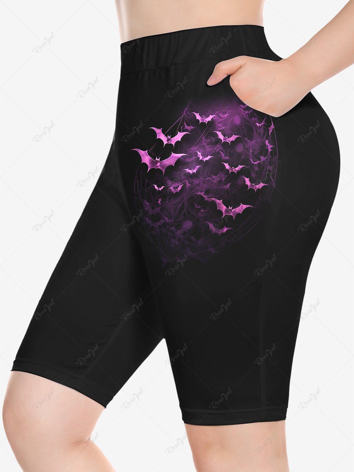 Outfit Gothic Bat Print Short Leggings  
