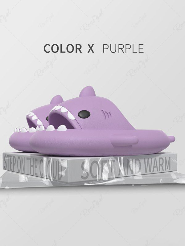 Best Funny Cute Style Cartoon Shark Shape Indoor Home Chunky Style Cloud Slides Slippers for Men and Women  