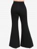 Plus Size Patchwork Floral Lace Flare Pants -  