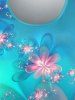 Plus Size Flower Light Beam Print Short Sleeves T-shirt -  