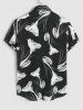 Flowers Pattern Silky Short Sleeves Shirt -  