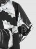 Flowers Pattern Silky Short Sleeves Shirt -  