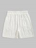 Short de Sport Décontracté Texturé en Tricot - Blanc XXL