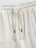 Short de Sport Décontracté Texturé en Tricot - Blanc XXL