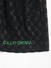 CALIFORNIA Letter Embroidered Checkered Jacquard Sports Shorts -  