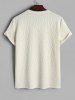 Plain Color Bubble Jacquard Textured Short Sleeves T-shirt -  