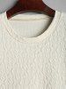 Plain Color Bubble Jacquard Textured Short Sleeves T-shirt -  