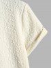 Plain Color Bubble Jacquard Textured Short Sleeves T-shirt -  