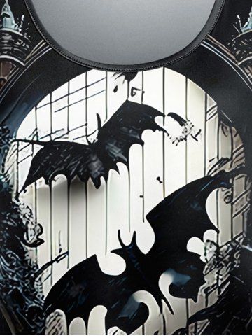 Gothic Bat Castle Print Short Sleeves T-shirt