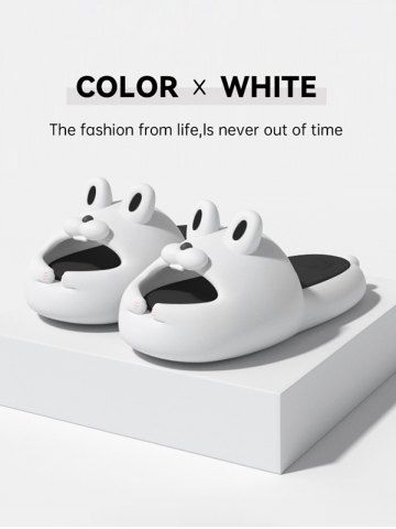 Sandalias Elásticas de Color Bloque con Forma de Dibujo Animado de Conejo para Hombres - WHITE - EU (36-37)