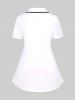 Monochrome Binding Trim Buttons Top and Keen Length Skirt Plus Size Summer Outfit -  