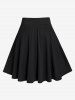 Monochrome Binding Trim Buttons Top and Keen Length Skirt Plus Size Summer Outfit -  