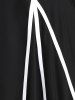 Monochrome Binding Trim Buttons Top and Keen Length Skirt Plus Size Summer Outfit -  