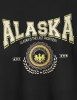 Preppy Casual Rib Collar ALASKA IS THE LAST FRONTIER Letter Eagle Graphic Short Sleeves T Shirt With Drawstring Shorts Set -  