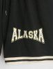 Preppy Casual Rib Collar ALASKA IS THE LAST FRONTIER Letter Eagle Graphic Short Sleeves T Shirt With Drawstring Shorts Set -  