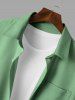 Solid Color Short Sleeves Shirt and Casual Shorts Two Pieces Set -  