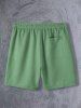 Solid Color Short Sleeves Shirt and Casual Shorts Two Pieces Set -  
