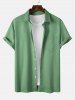 Solid Color Short Sleeves Shirt and Casual Shorts Two Pieces Set -  