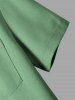 Solid Color Short Sleeves Shirt and Casual Shorts Two Pieces Set -  