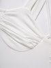 Short Sleeve Mock Button Top And Ruched Bust Crisscross Asymmetric Dress Set -  