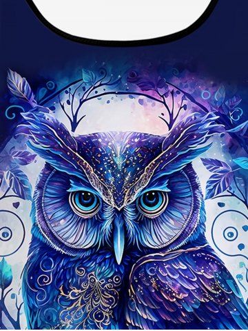 Owl Leaves Print Boyleg Tankini Swimsuit (Adjustable Shoulder Strap)