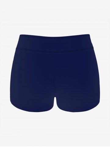 Owl Leaves Print Boyleg Tankini Swimsuit (Adjustable Shoulder Strap)