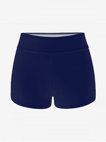 Owl Leaves Print Boyleg Tankini Swimsuit (Adjustable Shoulder Strap)