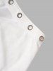 Solid Color Eyelet Buckle Strap O Ring Asymmetric Midi Dress -  