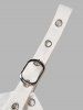 Solid Color Eyelet Buckle Strap O Ring Asymmetric Midi Dress -  