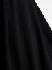 Plus Size Ink Painting Mesh Flare Sleeves Lace Up Ruched T-shirt -  