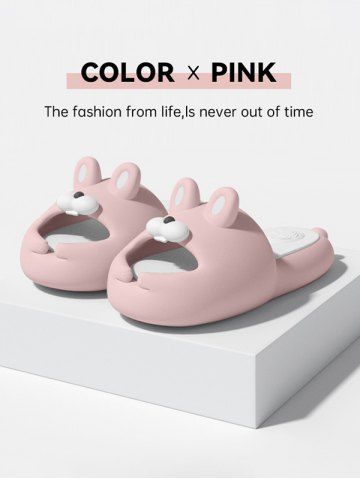 Cute Cartoon Rabbit Shape Soft-soled Indoor Antiskid Slippers for Women and Men - LIGHT PINK - EU (36-37)