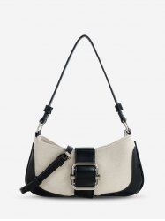 Women's Fashion Denim Buckle Decorated Shoulder Bag -  
