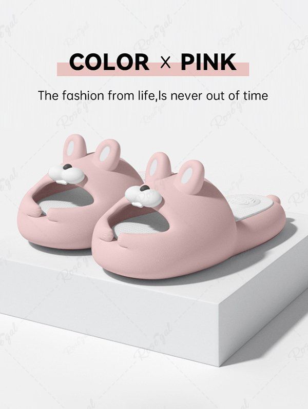 Online Cute Cartoon Rabbit Shape Soft-soled Indoor Antiskid Slippers for Women and Men  
