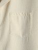 Men's Casual Plain Color Textured Front Pocket Design Short Sleeves Shirt and Drawstring Bermuda Shorts Set -  