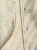 Men's Casual Plain Color Textured Front Pocket Design Short Sleeves Shirt and Drawstring Bermuda Shorts Set -  