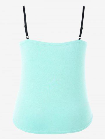 Plus Size Lace-up Floral Lace Cami Top